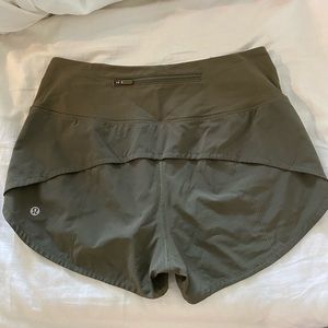 Lululemon high rise speed shorts forest green
